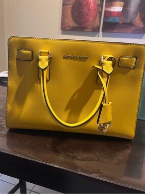 Michael Kors Bright Yellow Saffiano Satchel